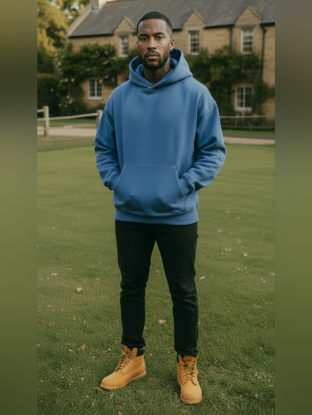 Yeezy Gap Perfect Hoodie YZY Blue Size Small Kanye Streetwear Oversized Rare